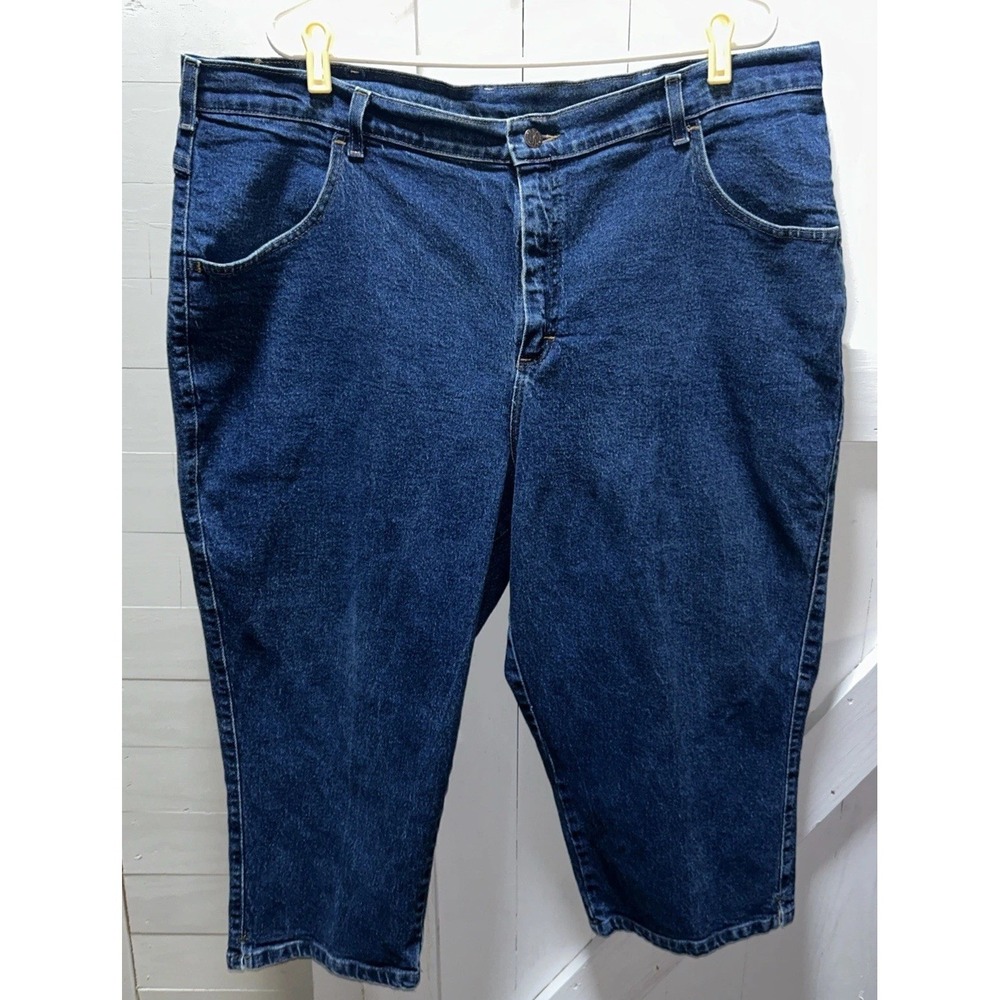 Denim Riders VF Jeans Wear Inc. Capri Jeans Women's Size 24W Dark Wash Y2K